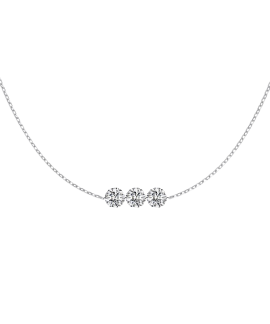 Серебряная цепочка с подвеской из циркона