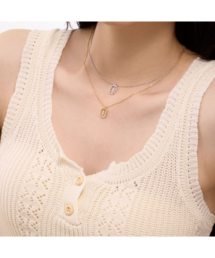 Hõbedane kett tsirkooniga ripatsiga "Täht I"