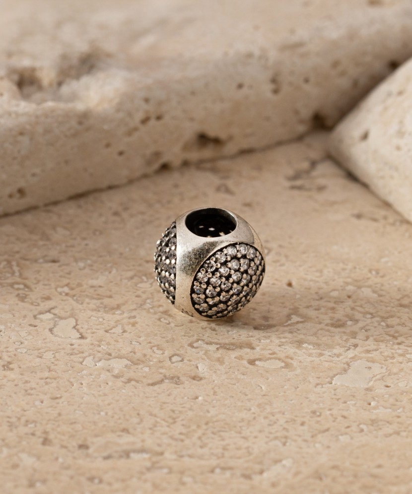 Позолоченная подвеска из серебра "Бочонок" с цирконами