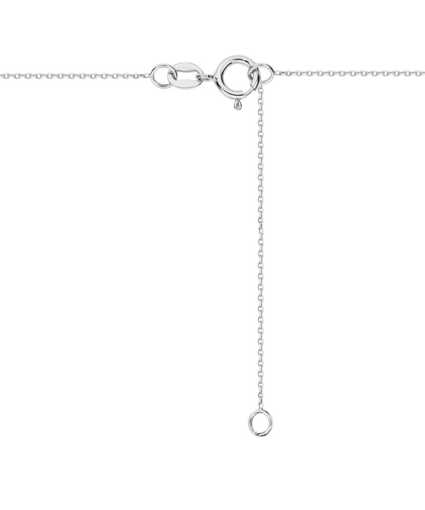 Valgest kullast kett tanzaniidi ja teemantidega ripatsiga