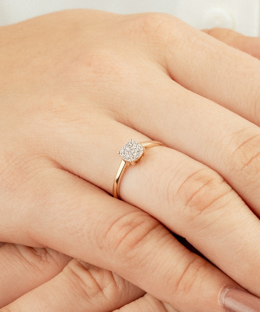 Kollasest Kullast Sõrmus Teemantide