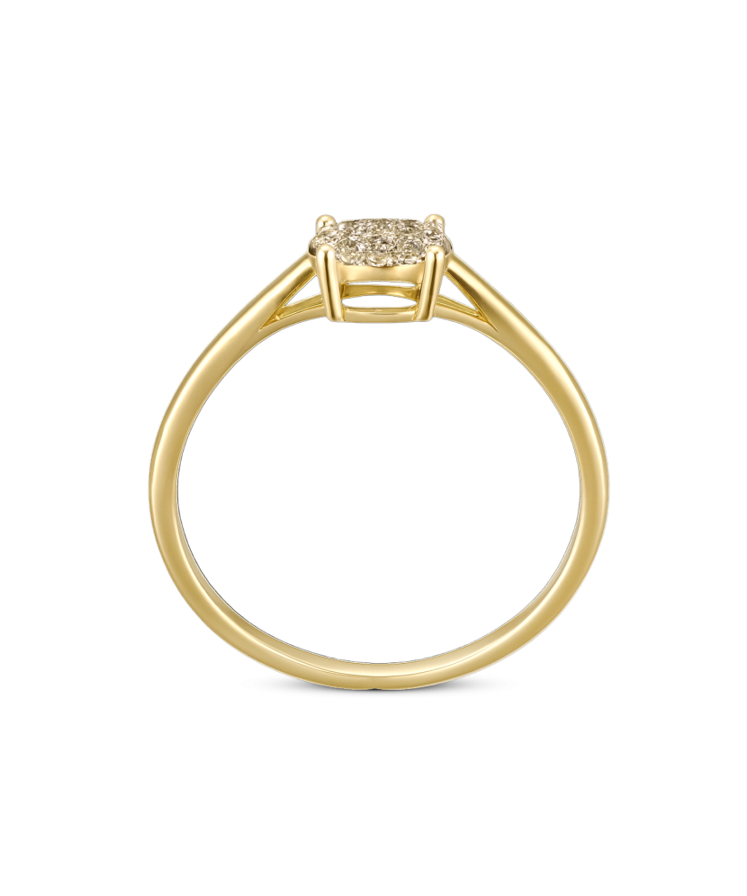 Kollasest Kullast Sõrmus Teemantide