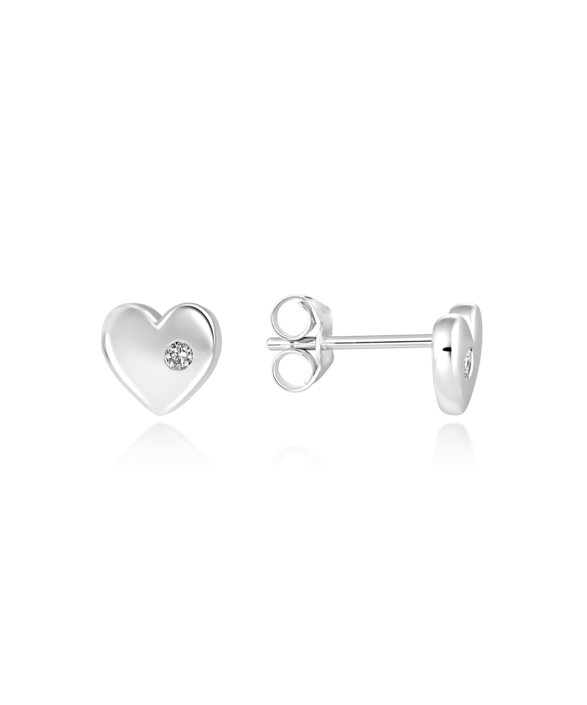 Valgest kullast kõrvarõngad teemantidega