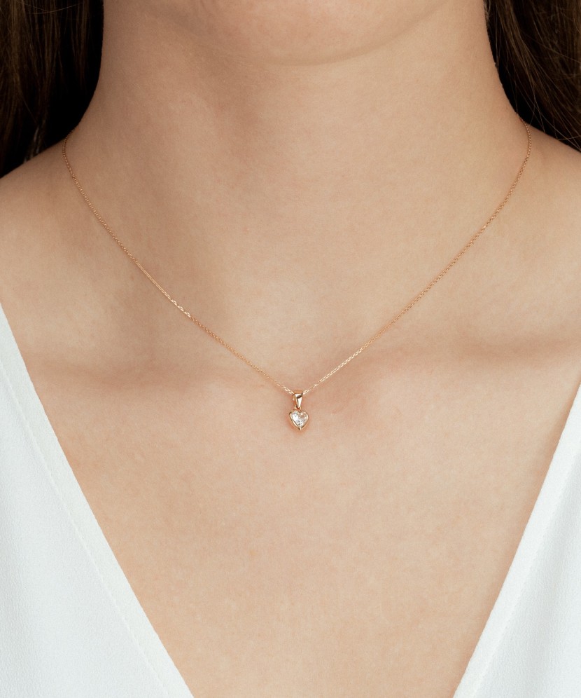 Золотой подвеска с цирконом "Сердечко"