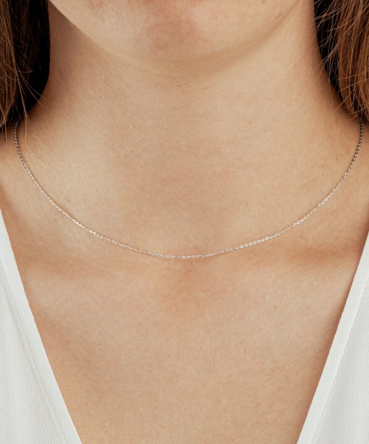 Valgest kullast kett "Anchor" 1.2mm