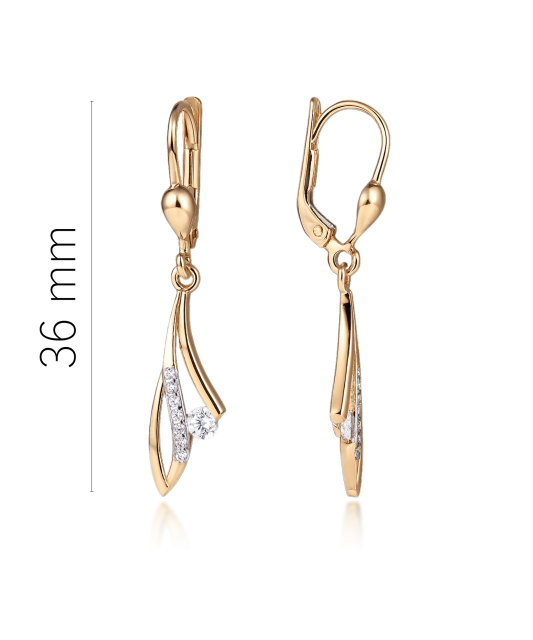 Золотые серьги с цирконами