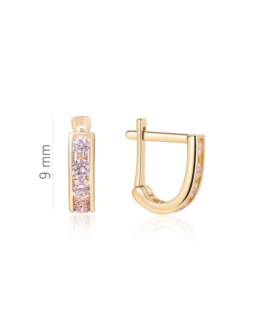 Золотые серьги с цирконами