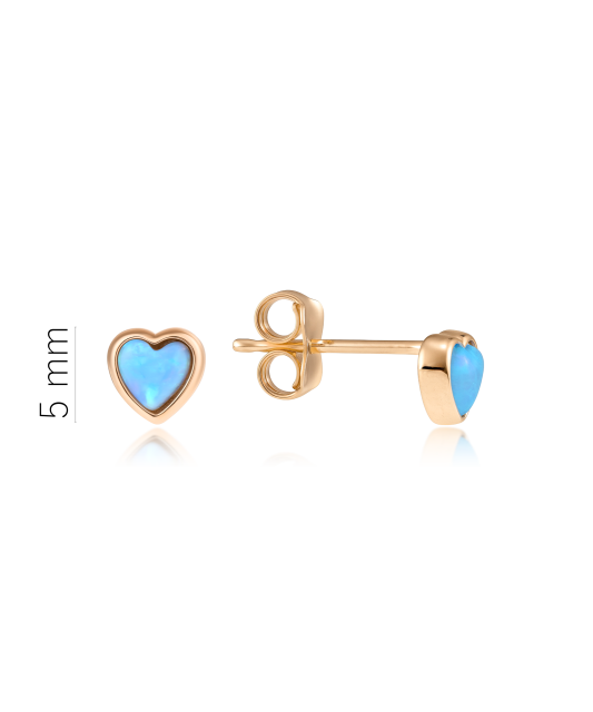 Kuldkõrvarõngad opaaliga "südamed"