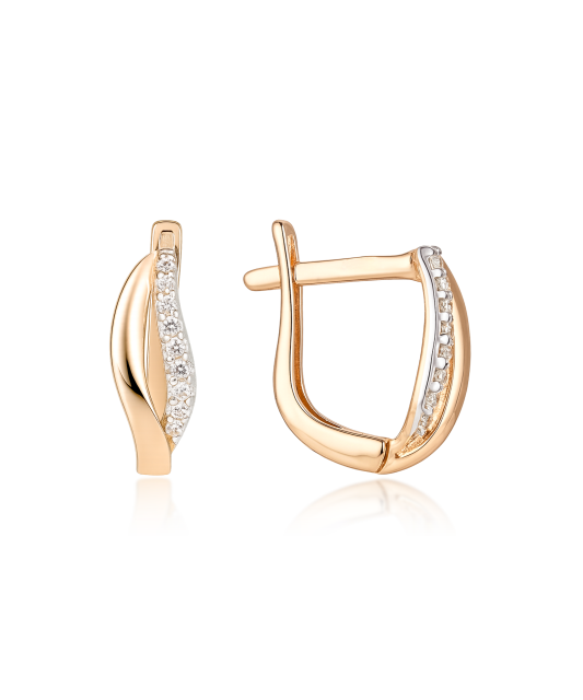 Золотые серьги с цирконами