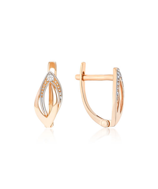 Золотые серьги с цирконами