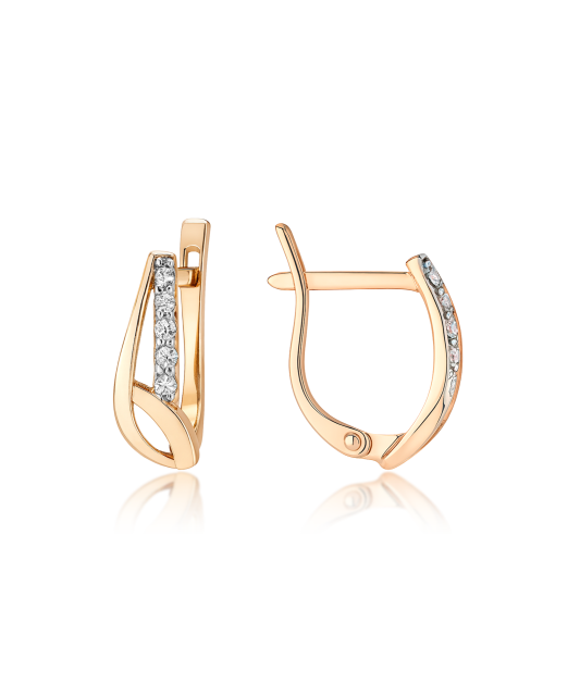 Золотые серьги с цирконами