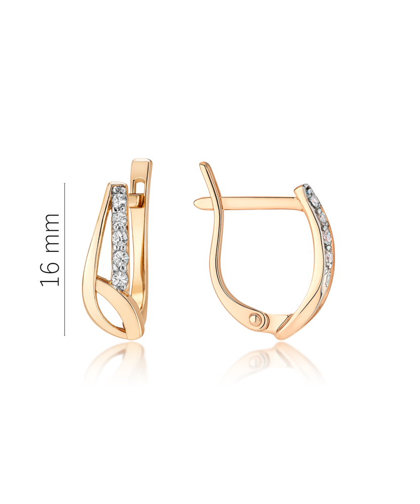 Kuldkõrvarõngad tsirkoonidega