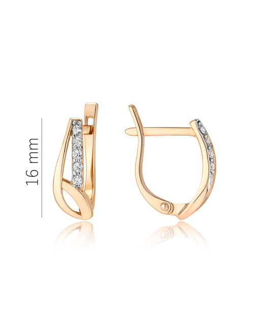 Золотые серьги с цирконами