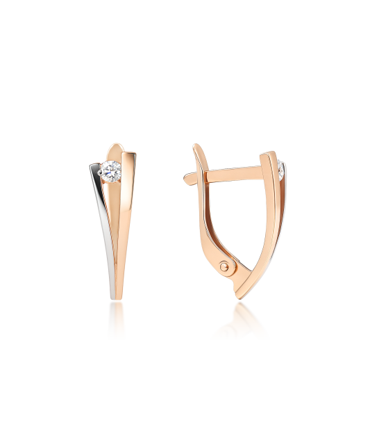 Золотые серьги с цирконами