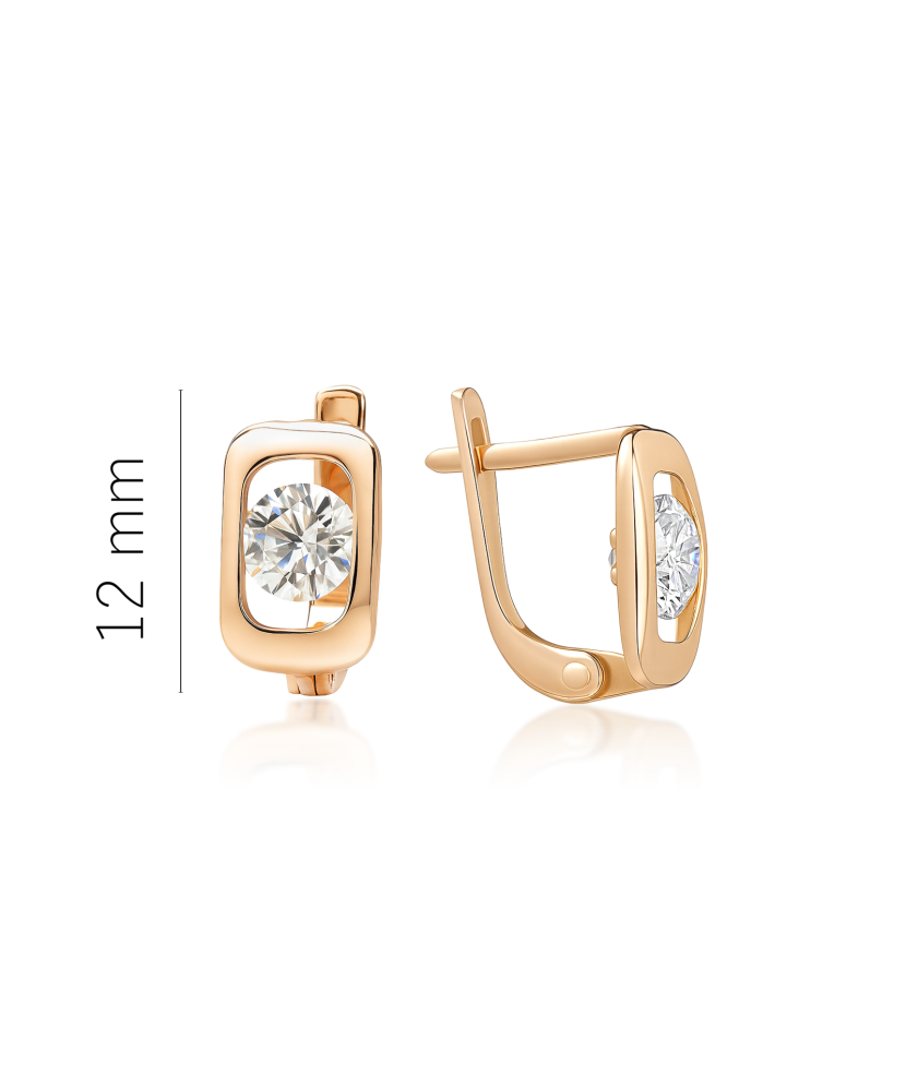 Золотые серьги с цирконами