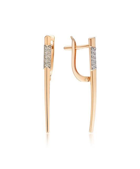 Золотые серьги с цирконами