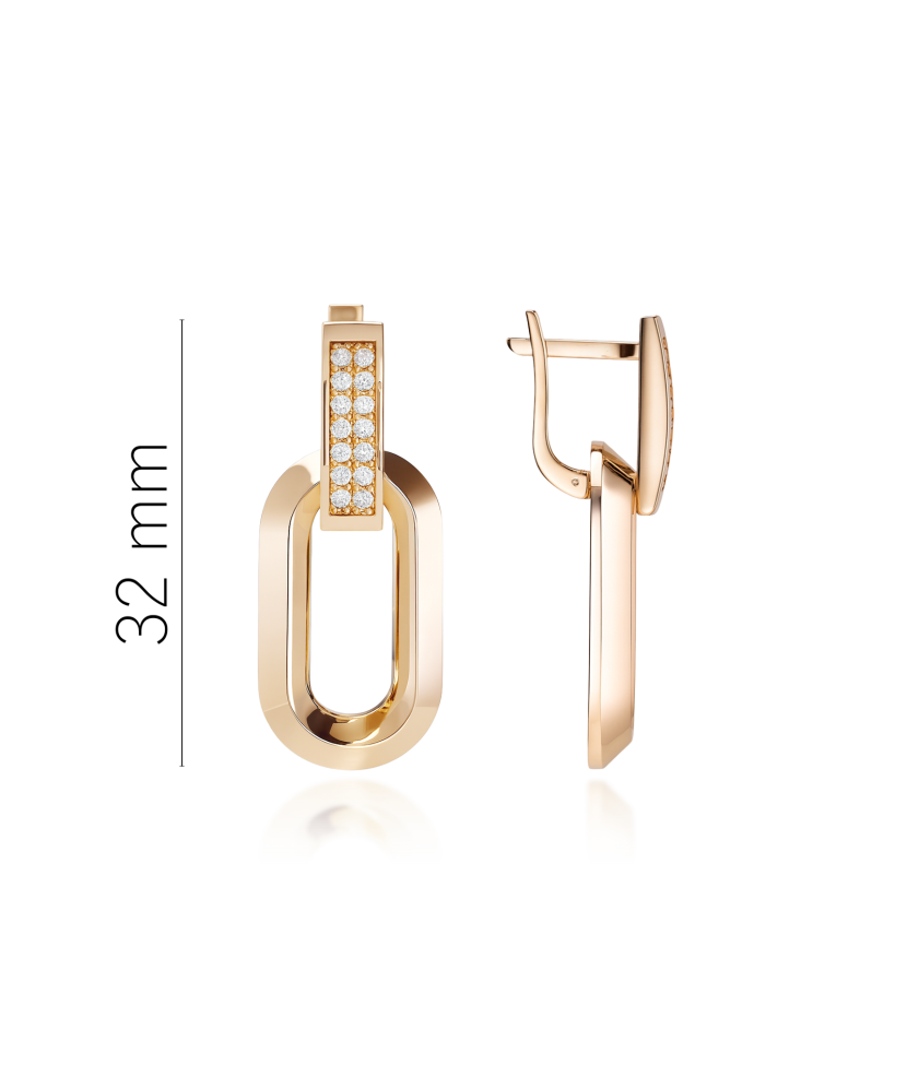 Kuldkõrvarõngad tsirkoonidega