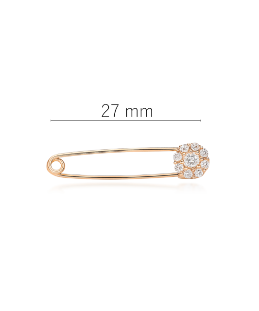 Золотая брошь с цирконами