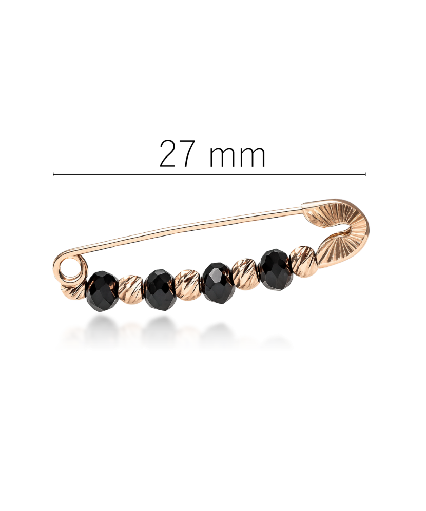 Золотая брошь с ониксами