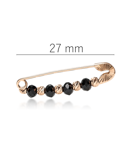 Золотая брошь с ониксами