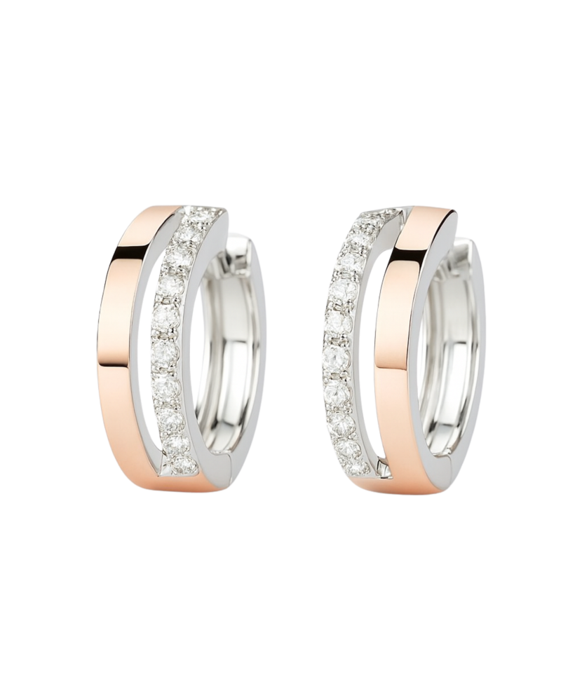 Hõbekõrvarõngad kullatud tsirkoonidega