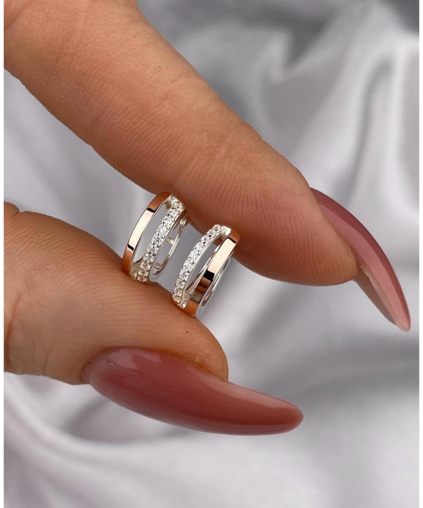 Серьги из позолоченного серебра с цирконами