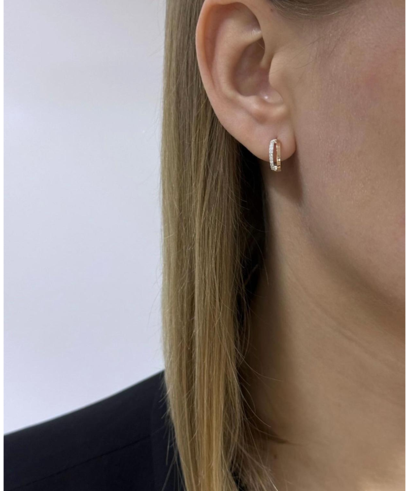 Hõbekõrvarõngad kullatud tsirkoonidega