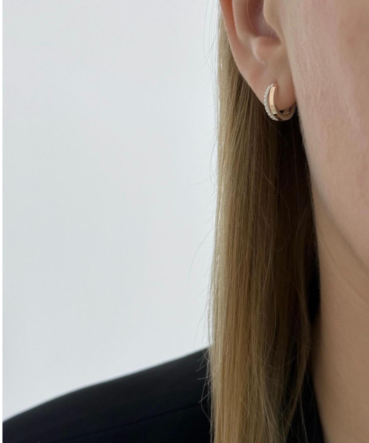 Hõbekõrvarõngad kullatud tsirkoonidega