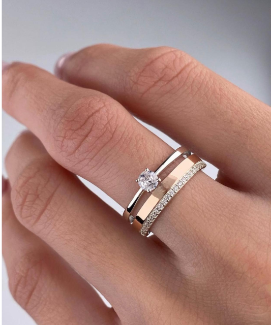 Hõbesõrmus kullatud tsirkoonidega