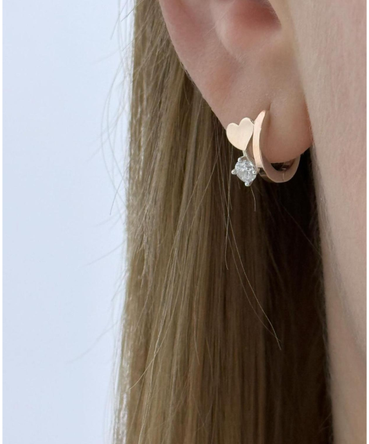 Hõbekõrvarõngad kullatud tsirkoonidega