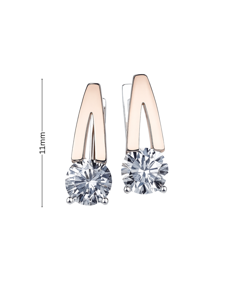 Hõbekõrvarõngad kullatud tsirkoonidega