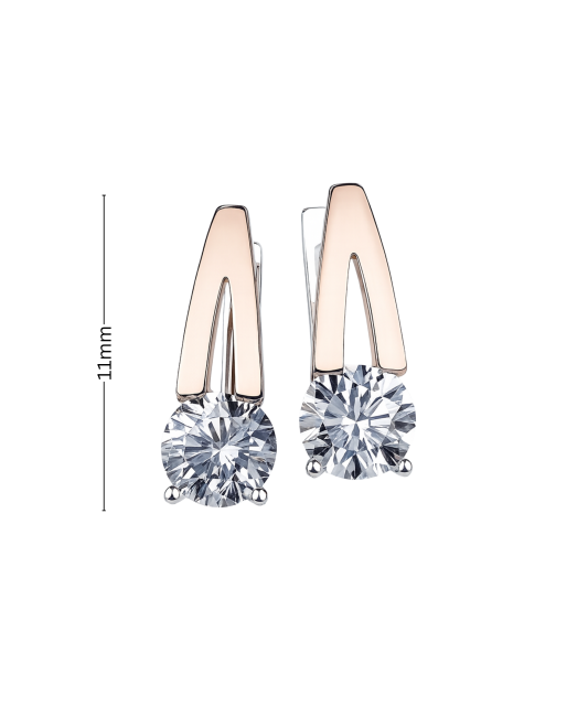 Серьги из позолоченного серебра с цирконами