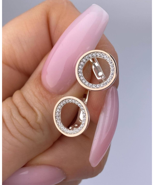 Серьги из позолоченного серебра с цирконами