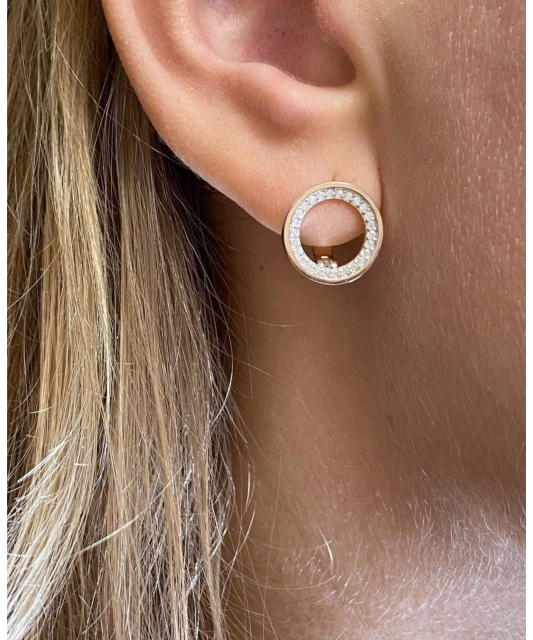 Серьги из позолоченного серебра с цирконами