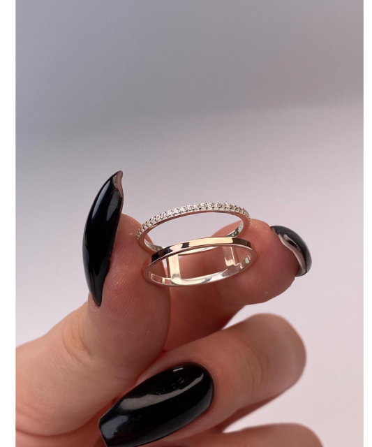 Hõbesõrmus kullatud tsirkoonidega