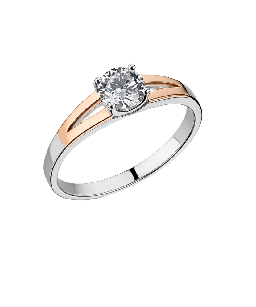 Кольцо из позолоченного серебра с цирконами