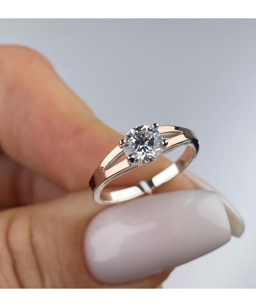 Hõbesõrmus kullatud tsirkoonidega