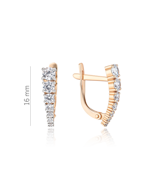 Золотые серьги с кристаллами