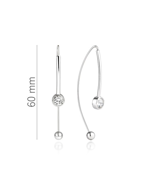 Серьги из серебра с цирконами