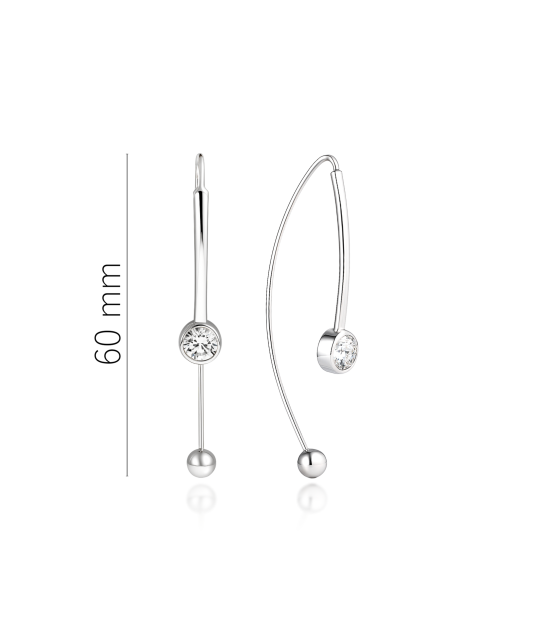 Hõbekõrvarõngad tsirkoonidega