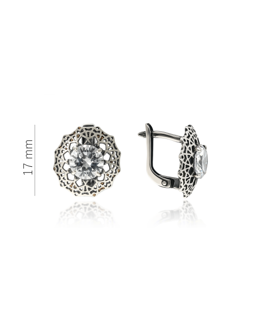 Серьги из серебра с цирконом