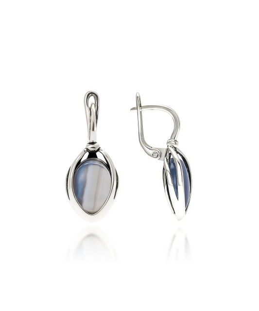 Hõbekõrvarõngad agaatidega