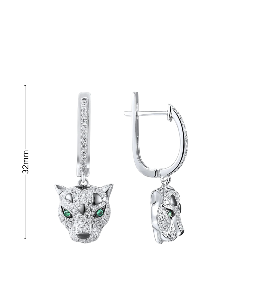 Hõbedast kõrvarõngad tsirkoonide ja spinellidega