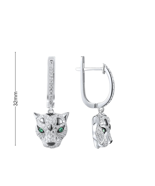 Hõbedast kõrvarõngad tsirkoonide ja spinellidega