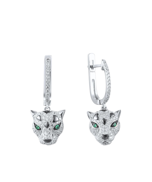 Hõbedast kõrvarõngad tsirkoonide ja spinellidega