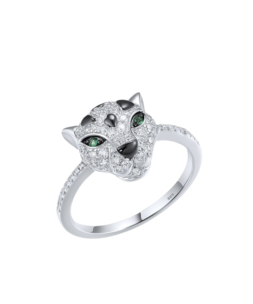 Hõbesõrmus tsirkoonidega ja spinelliga