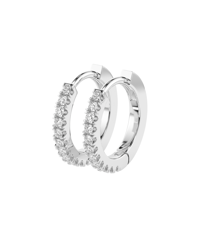 Valgest kullast kõrvarõngad briljantidega