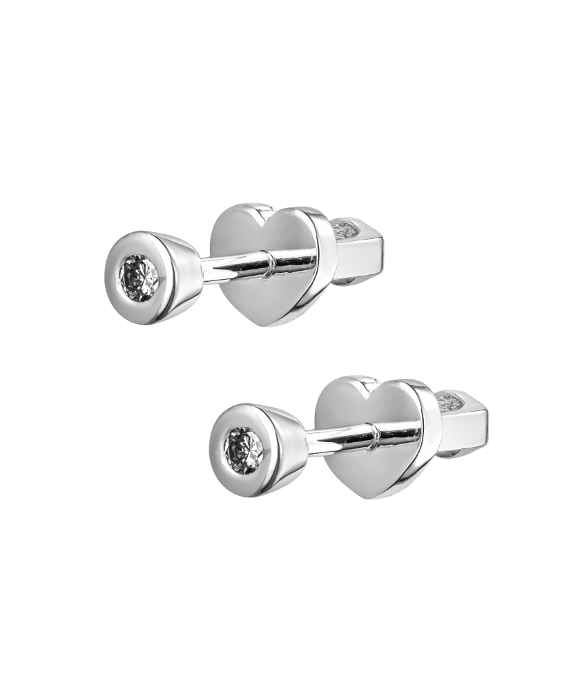 Valgest kullast kõrvarõngad briljantidega