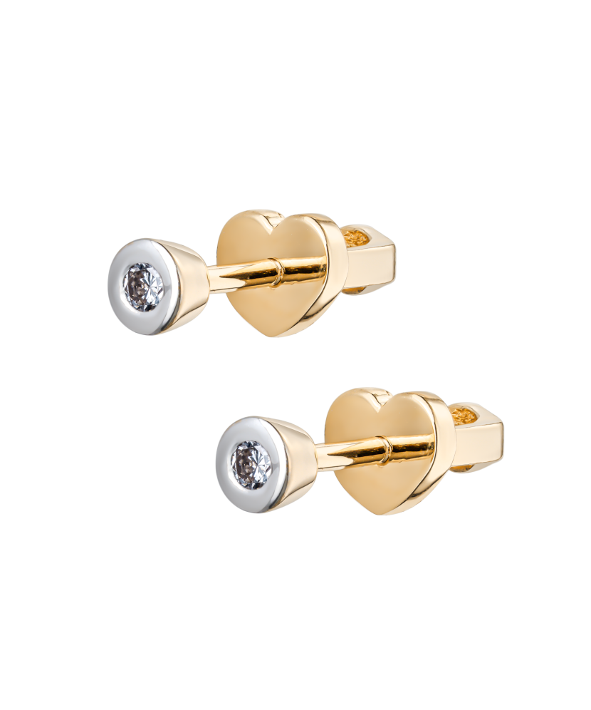 Kollase kullaga kõrvarõngad Briljantidega