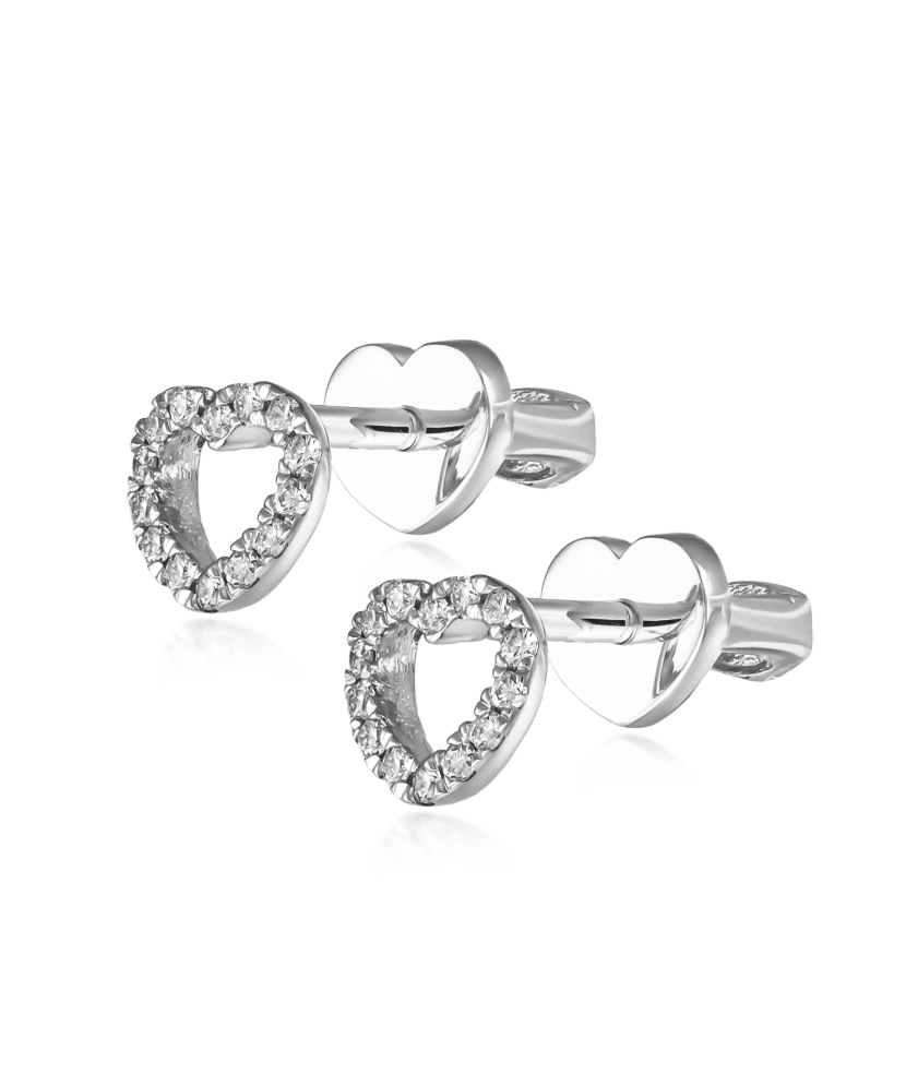 Valgest kullast kõrvarõngad briljantidega